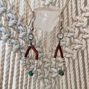 Handcrafted Beaded Earrings with Turquoise Accents